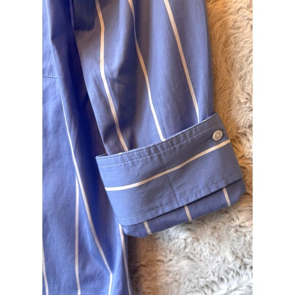 Madewell Maybel Top Womens XXS Blue Striped Button Up Adjustable Sleeves NWT NEW - Picture 9 of 14